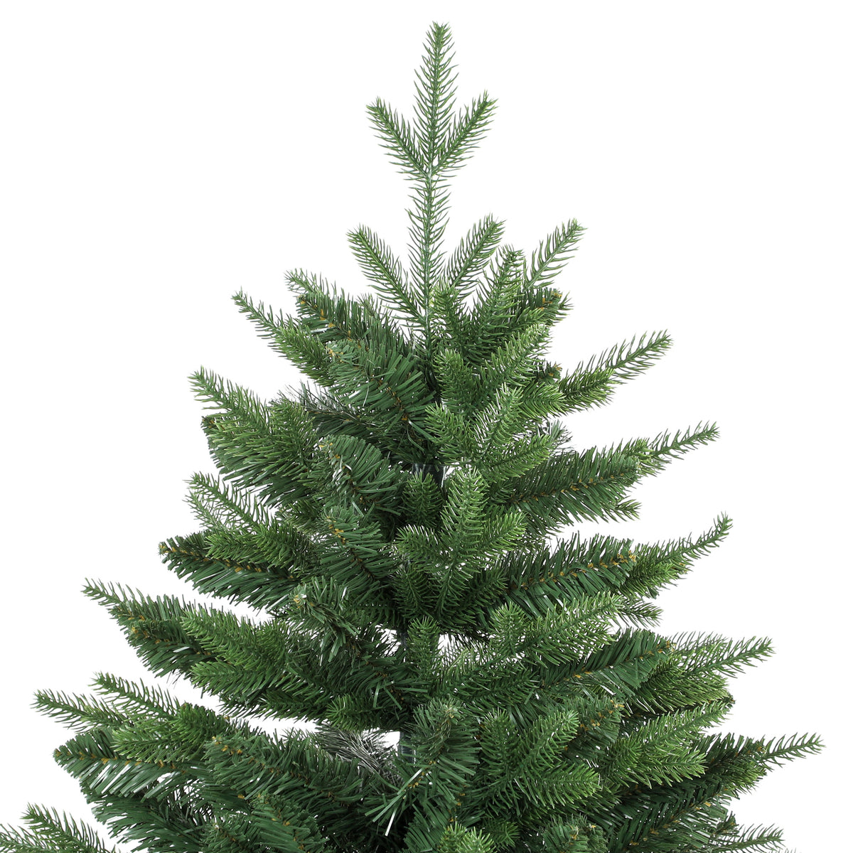 Parte superior del árbol de Navidad sobre fondo blanco