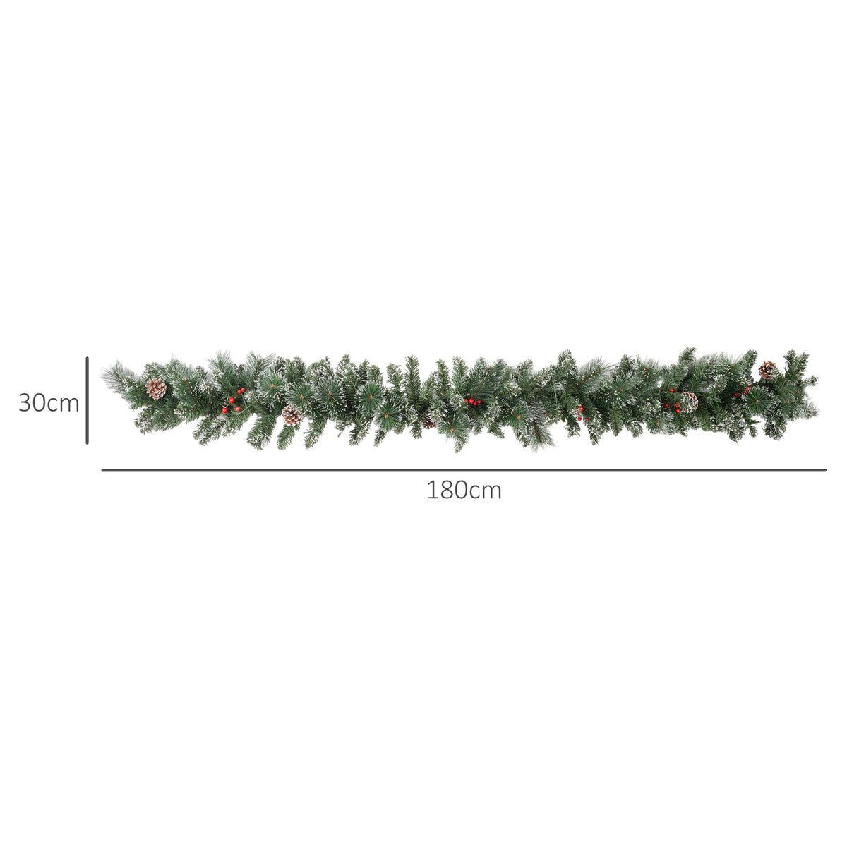 Medidas de la guirnalda de Navidad: 180 cm de largo y 30 cm de grosor