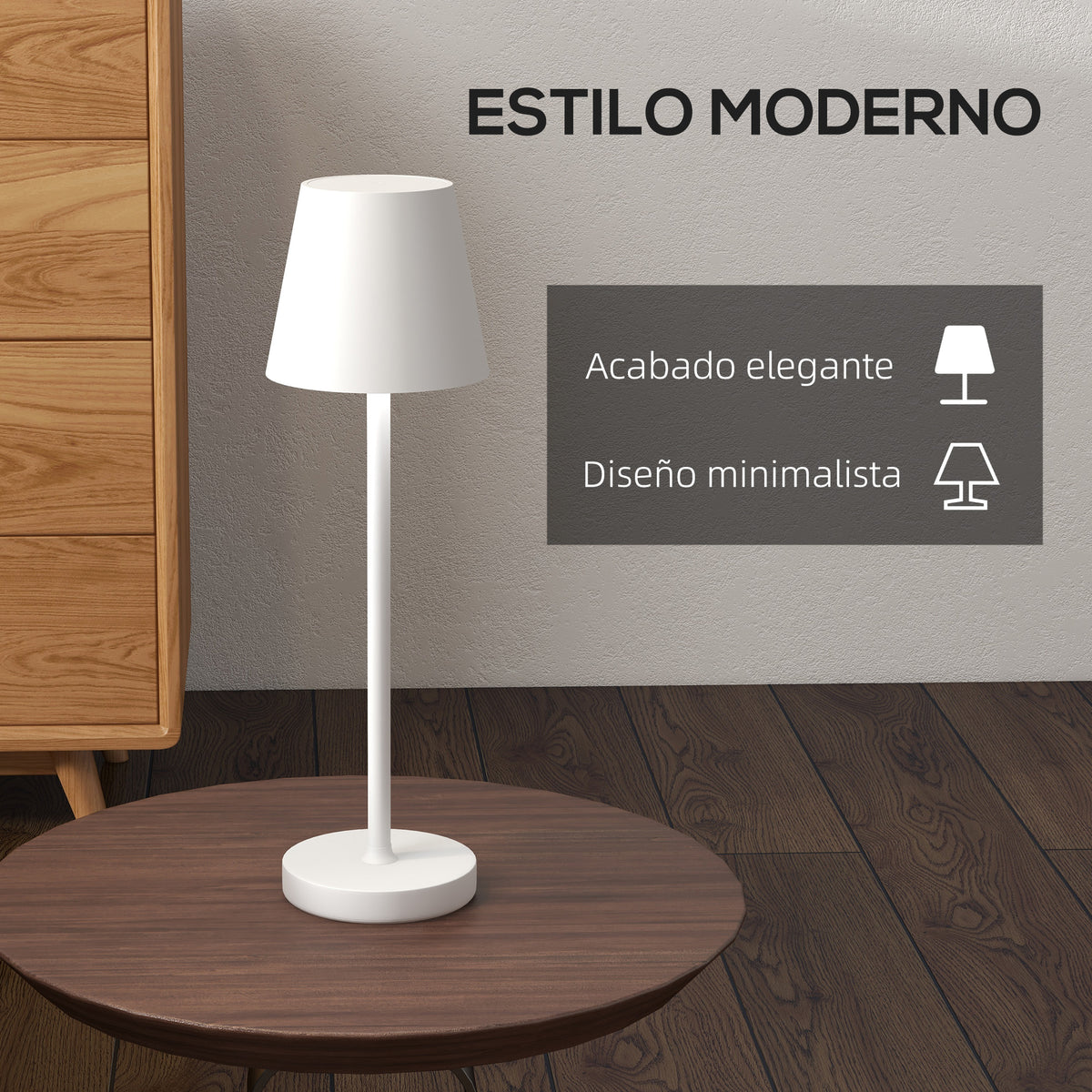 Control táctil de la lámpara de mesa