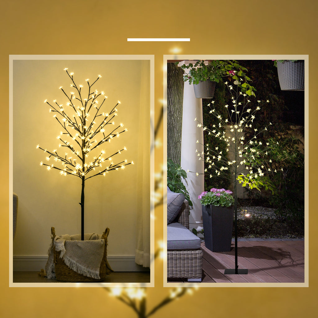 150 luces LED blancas decoradas con flor de cerezo