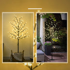 150 luces LED blancas decoradas con flor de cerezo