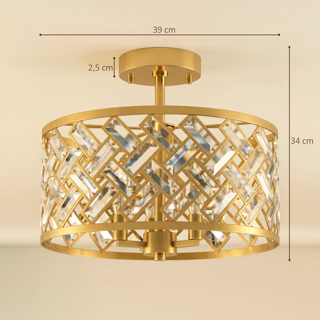 Medidas del plafón de techo: Ø 39 cm de ancho, 34 cm de alto y placa de techo de 2,5 cm