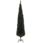 Abeto de Navidad artificial estrecho de 195 cm, vista de tres cuartos sobre fondo blanco