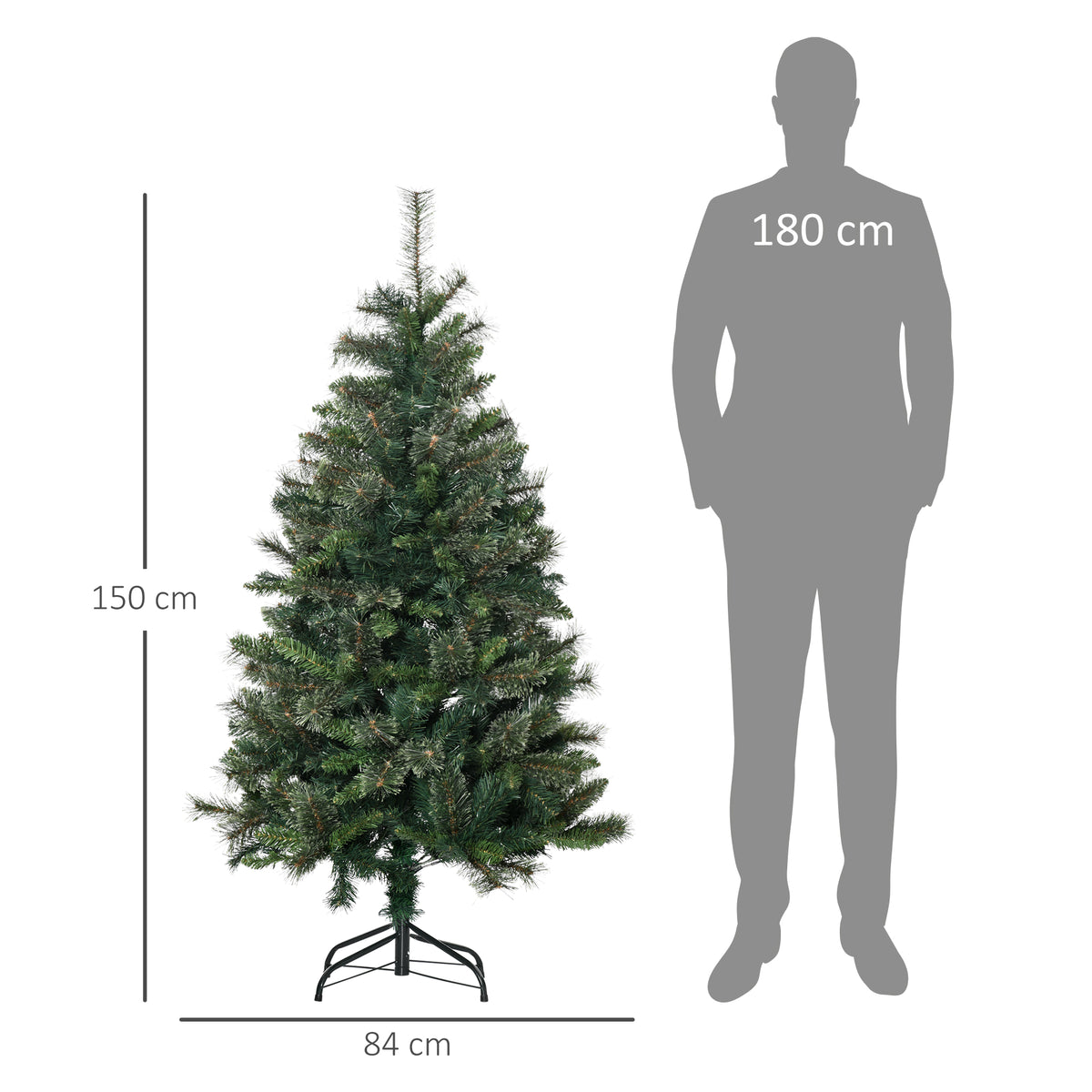 Medidas del árbol: 150 cm de alto y 84 cm de ancho