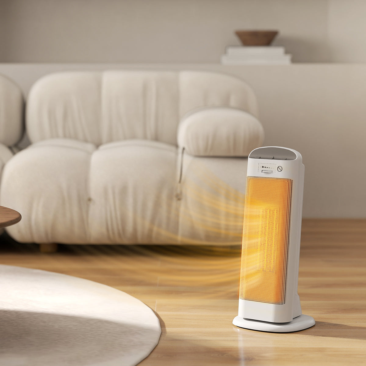 Calefactor eléctrico en un salón