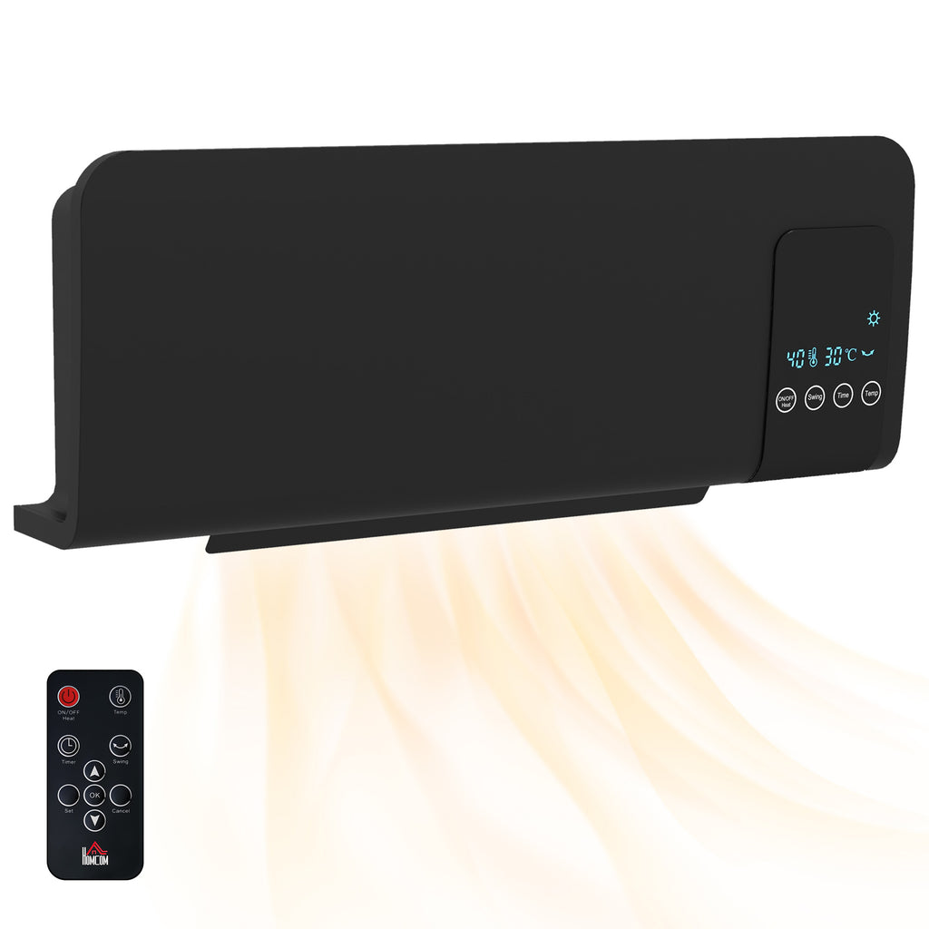 Calefactor de pared negro, vista frontal