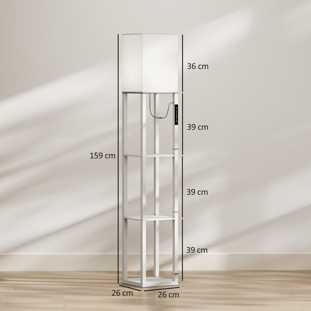 Medidas de la lámpara de pie: 26 × 26 cm y 159 cm de alto