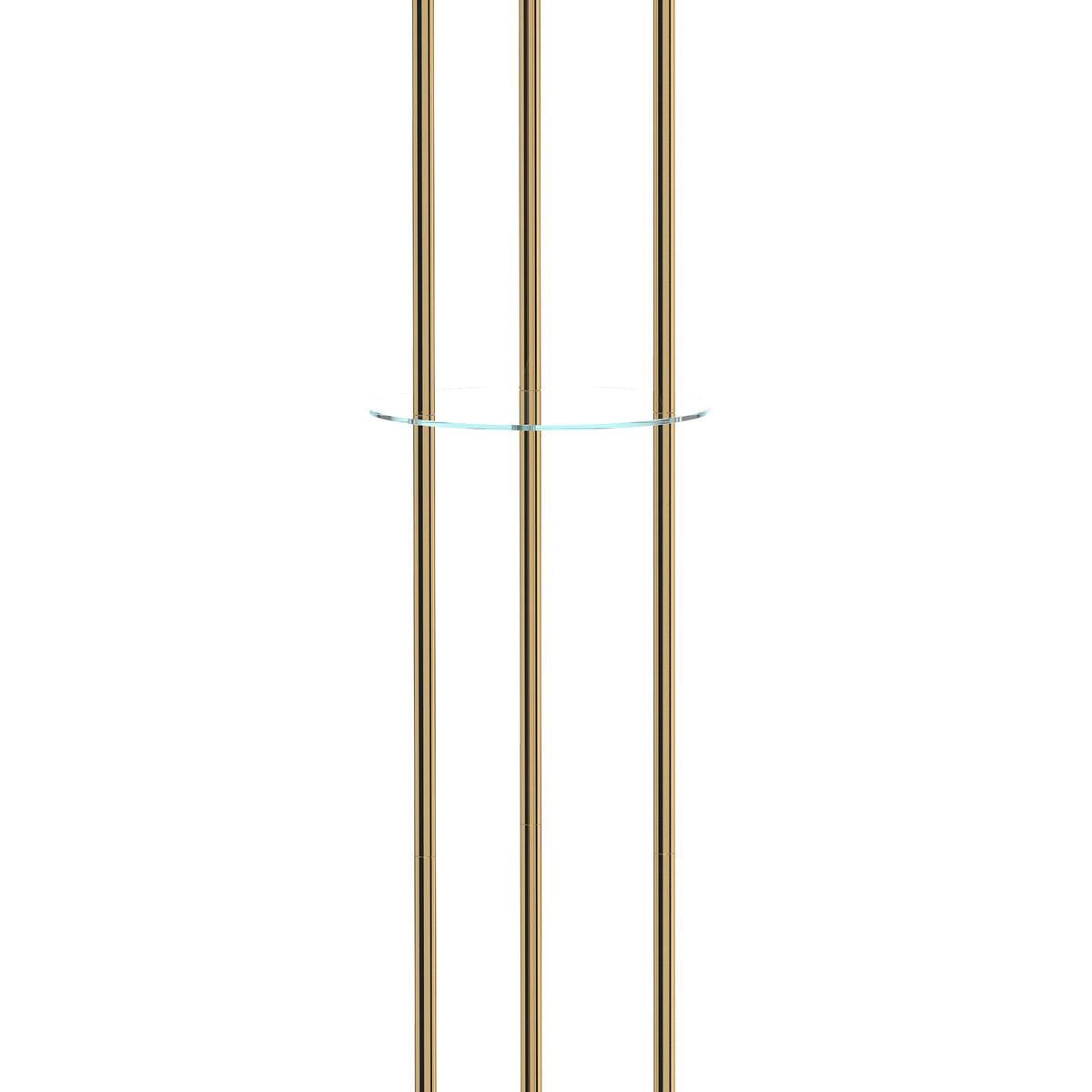 Lámpara de pie dorada de 3 luces con repisa de vidrio, vista 7