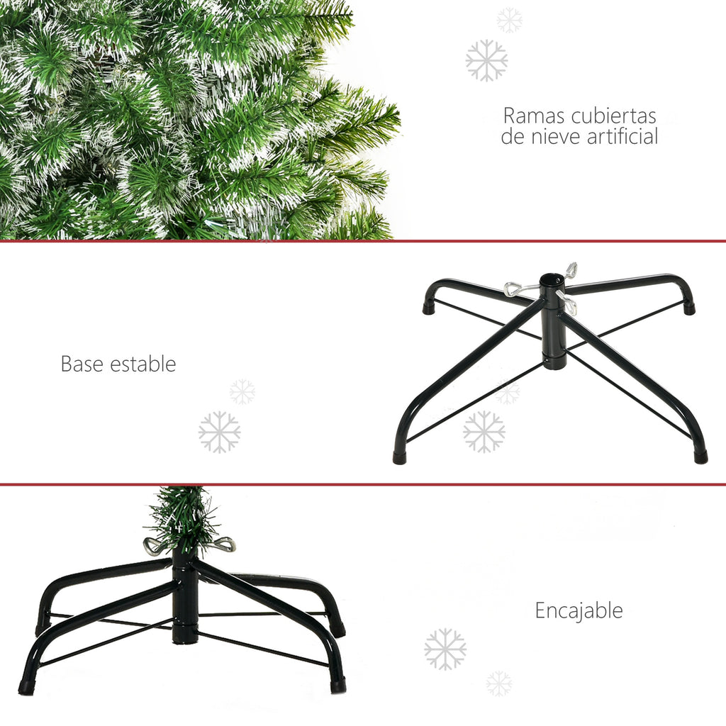 Ramas cubiertas de nieve artificial y base estable encajable