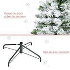 Ramas cubiertas de nieve y base de acero resistente