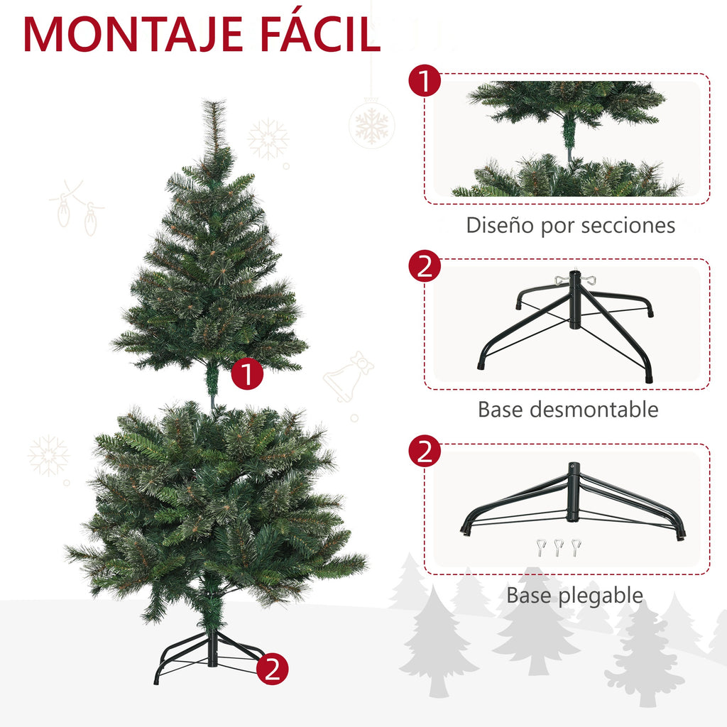 Montaje fácil: árbol por secciones con base desmontable y plegable