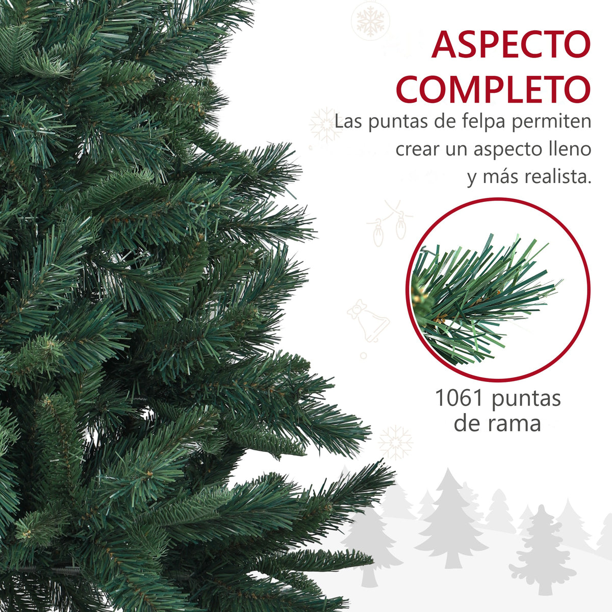 Aspecto completo con 1061 puntas de rama de felpa