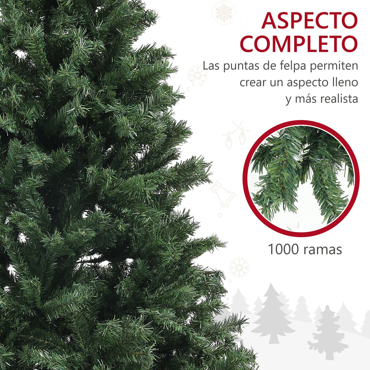 Aspecto completo con 1000 ramas de felpa