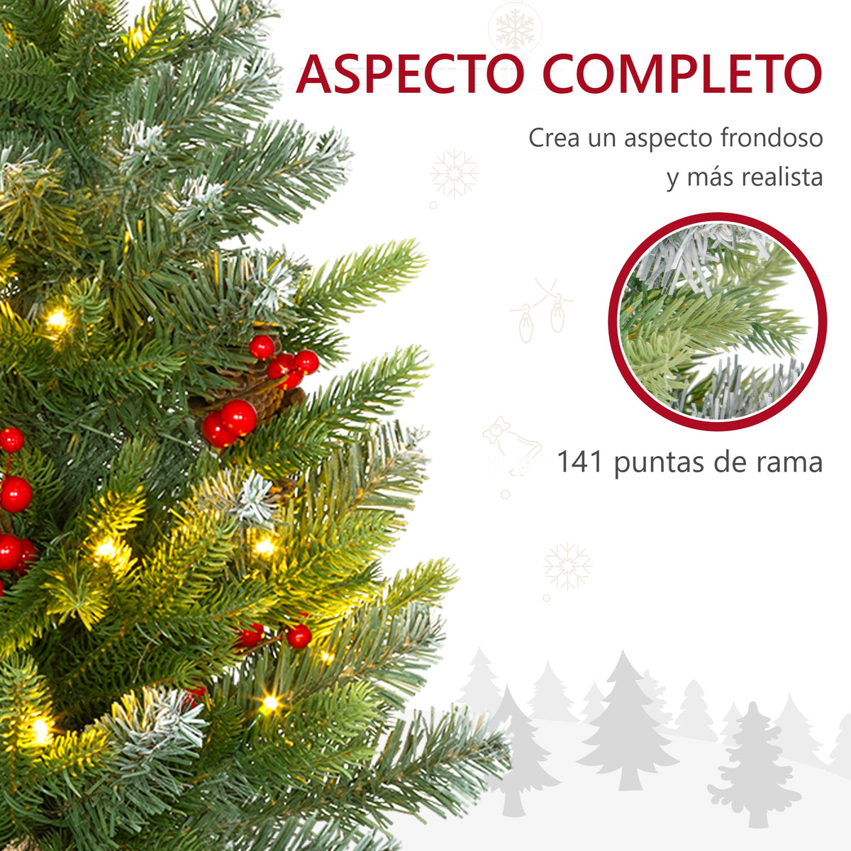 Aspecto completo del árbol con 141 puntas de rama
