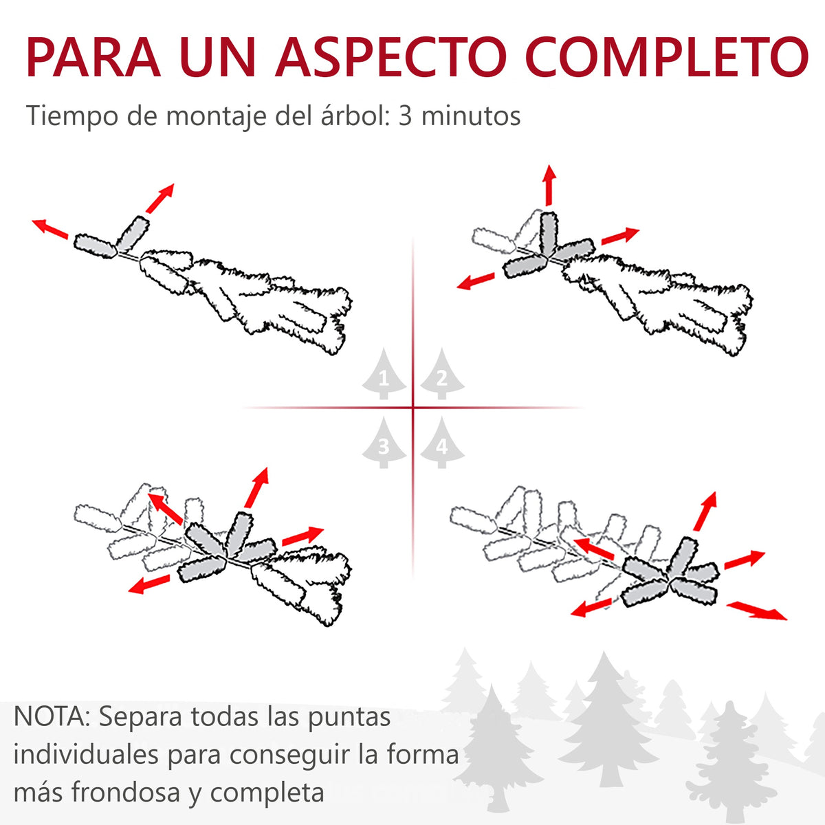 Pasos para dar forma a las puntas de las ramas en 3 minutos