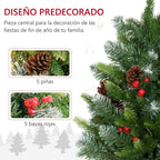 Diseño predecorado con 5 piñas y 5 bayas rojas