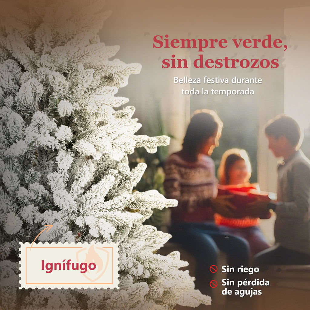 Familia con regalos: siempre verde, sin destrozos, ignífugo, sin riego ni pérdida de agujas