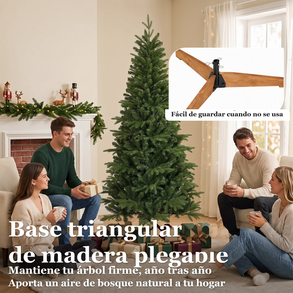 Base triangular de madera plegable que mantiene el árbol firme