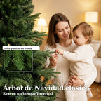 Detalle de las 1162 puntas de rama y árbol de Navidad clásico