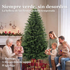 Familia reunida alrededor del árbol: siempre verde, sin desorden