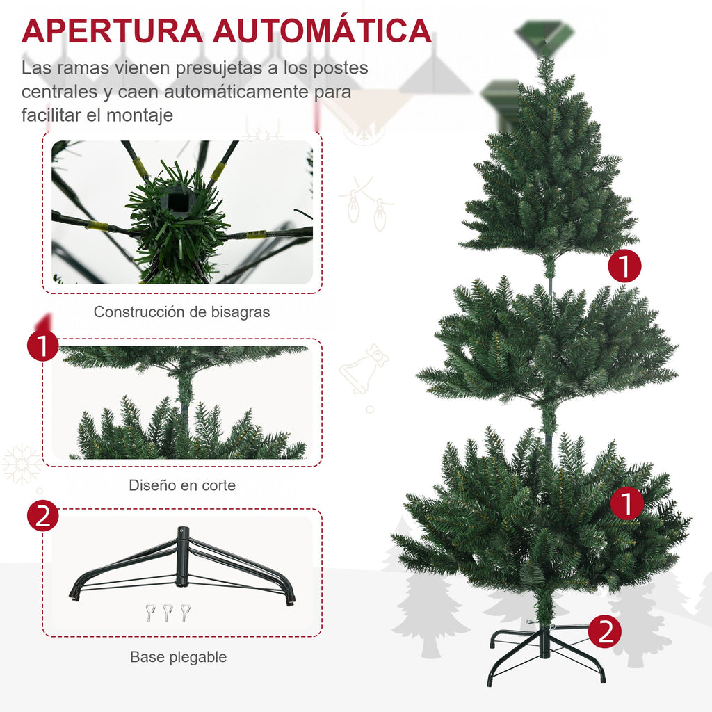 Apertura automática: las ramas caen solas desde los postes centrales, con base plegable