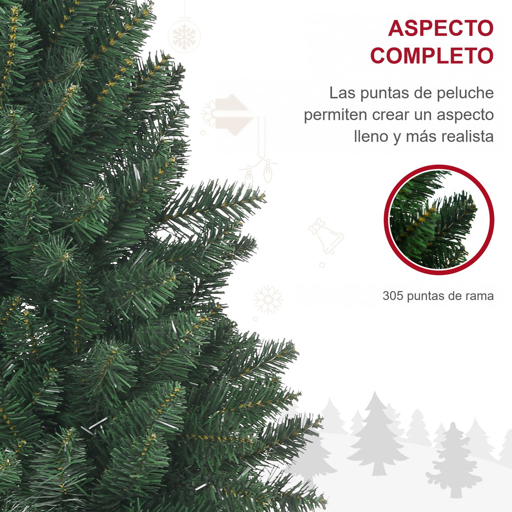 Aspecto completo: las puntas de peluche crean un abeto lleno y realista, con 305 puntas de rama