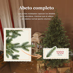 Abeto completo: detalle de las puntas moldeadas y de las 1202 ramas del abeto de Navidad