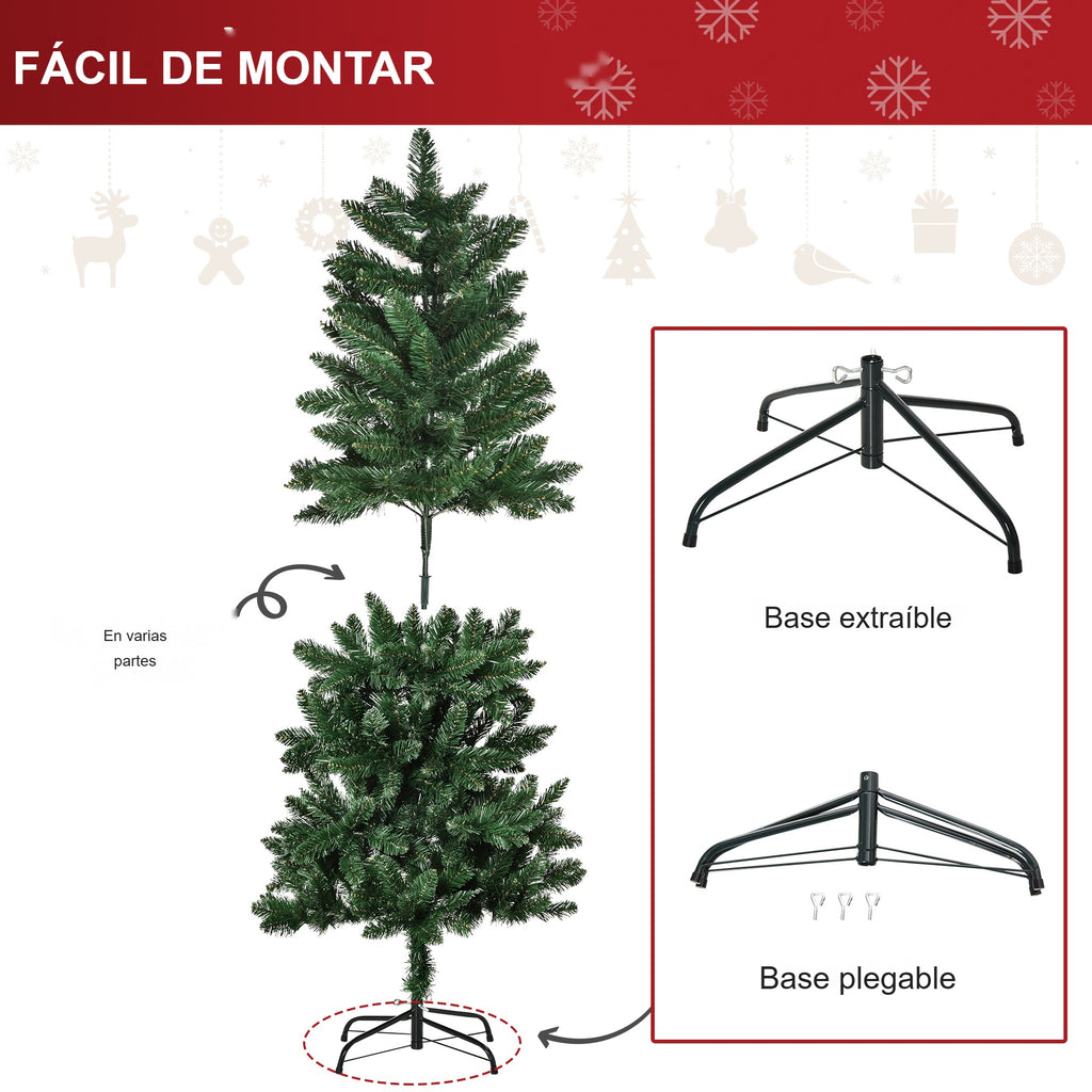 Fácil de montar: abeto en varias partes con base extraíble y base plegable