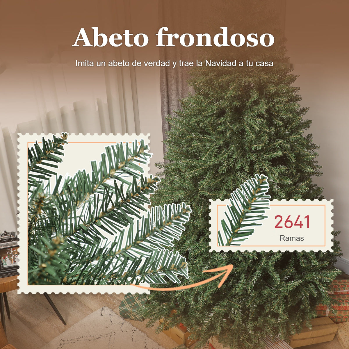 Abeto frondoso: imita un abeto de verdad, con detalle de las 2641 ramas