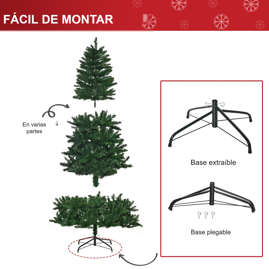 Fácil de montar: abeto en varias partes con base extraíble y base plegable