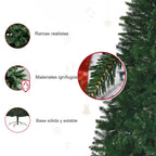 Ramas realistas, materiales ignífugos y base sólida y estable del abeto de Navidad