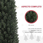 Aspecto completo: detalle de las 390 ramas con puntas de peluche del abeto de Navidad estrecho