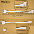 Medidas del adaptador de conexión 220V para tira LED, modelo sin interruptor