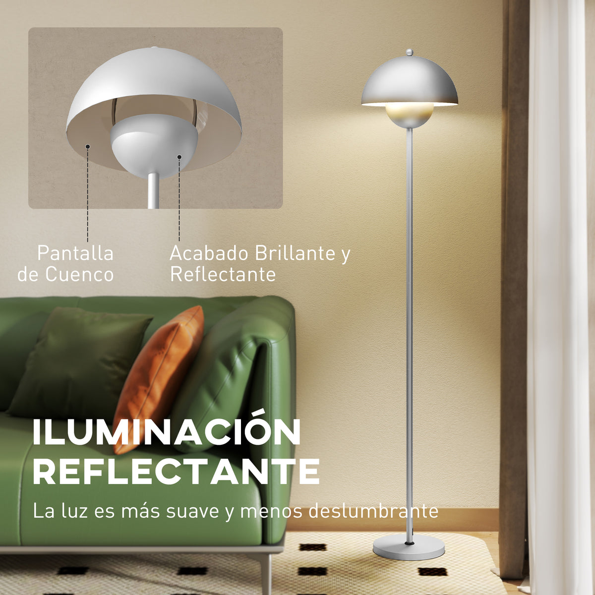 Iluminación reflectante de la pantalla de cuenco