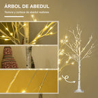 Árbol de abedul: textura y cortezas de abedul realistas con detalles de las ramas iluminadas