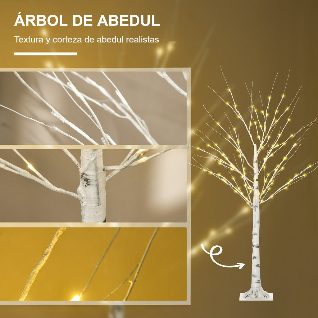 Árbol de abedul: textura y cortezas de abedul realistas con detalles de las ramas iluminadas