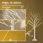 Árbol de abedul: textura y cortezas de abedul realistas con detalles de las ramas iluminadas
