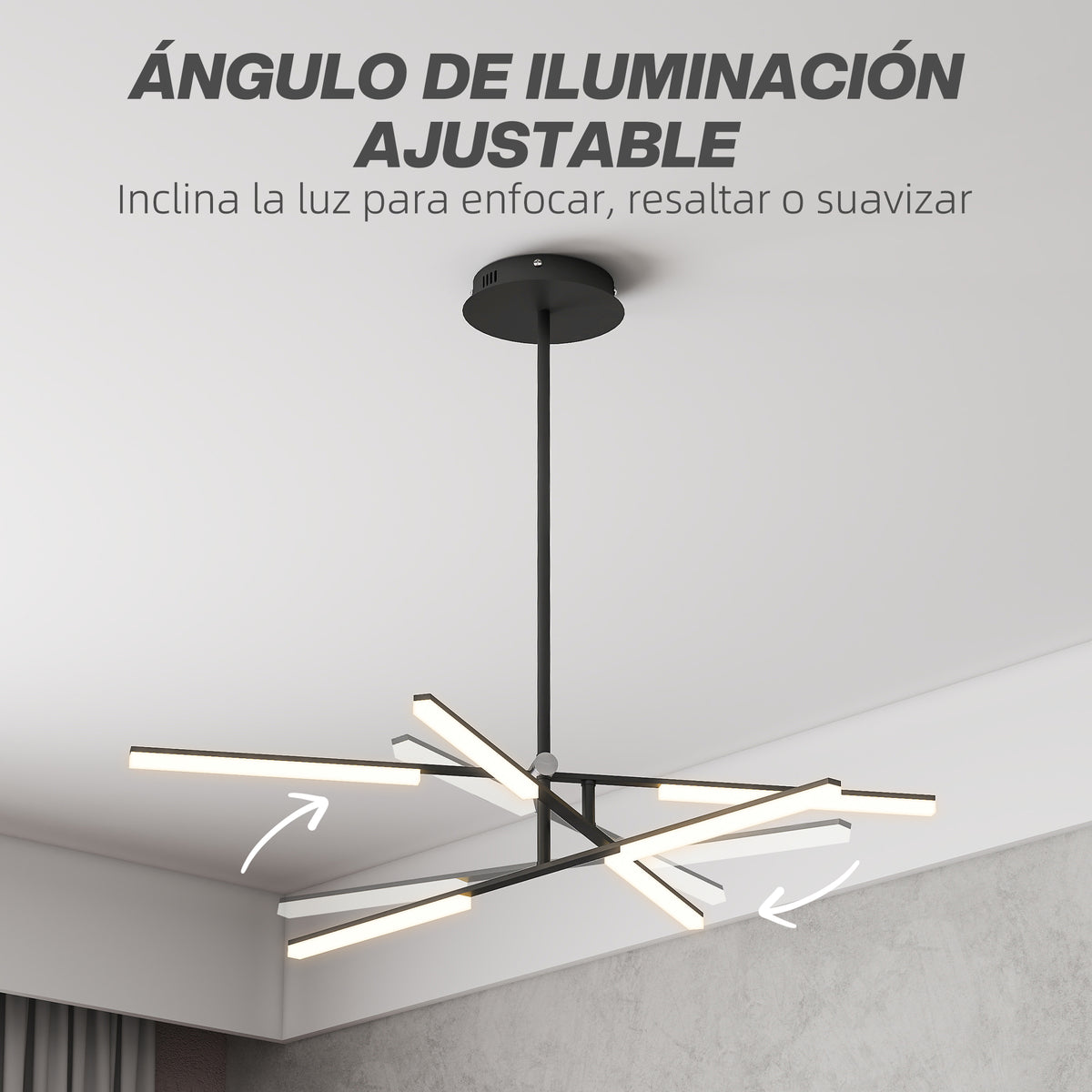Brazos inferiores orientables para ajustar el ángulo de la luz