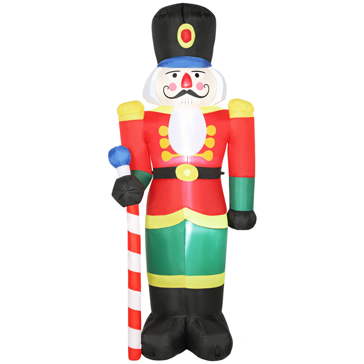 Soldado cascanueces hinchable de 245 cm, vista de frente sobre fondo blanco