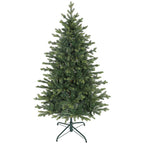 Abeto de Navidad realista verde de 150 cm, vista de frente sobre fondo blanco
