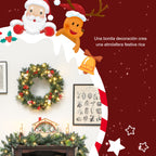 Una bonita decoración crea una atmósfera festiva rica: corona de Navidad sobre una chimenea