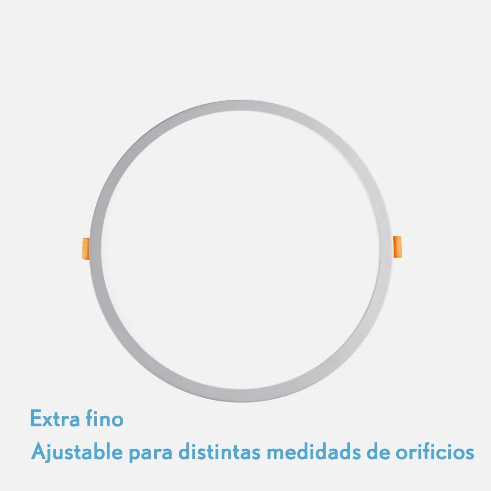 Downlight LED empotrable de 15 W con corte ajustable para distintas medidas de agujero
