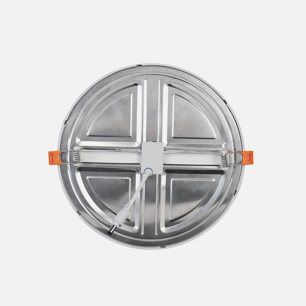 Parte trasera del downlight LED empotrable de 15 W con sus muelles de sujeción