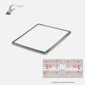 Downlight LED empotrable cuadrado de 15 W con marco cromado, visto en perspectiva