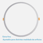 Downlight LED empotrable de 20 W con corte ajustable para distintas medidas de agujero