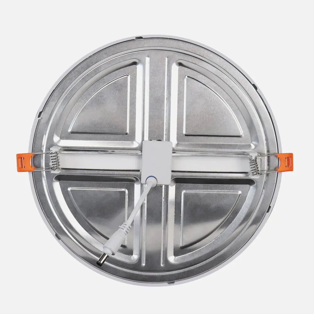 Parte trasera del downlight LED empotrable de 20 W con sus muelles de sujeción
