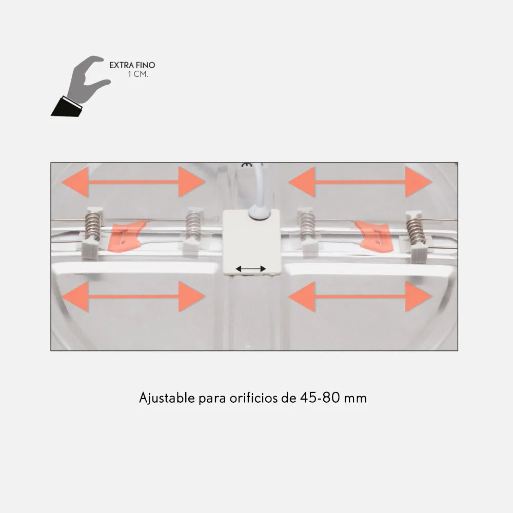Marco cromado del downlight LED empotrable cuadrado de 8 W