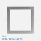 Downlight LED empotrable cuadrado níquel de 18 W con tres tonos de luz seleccionables