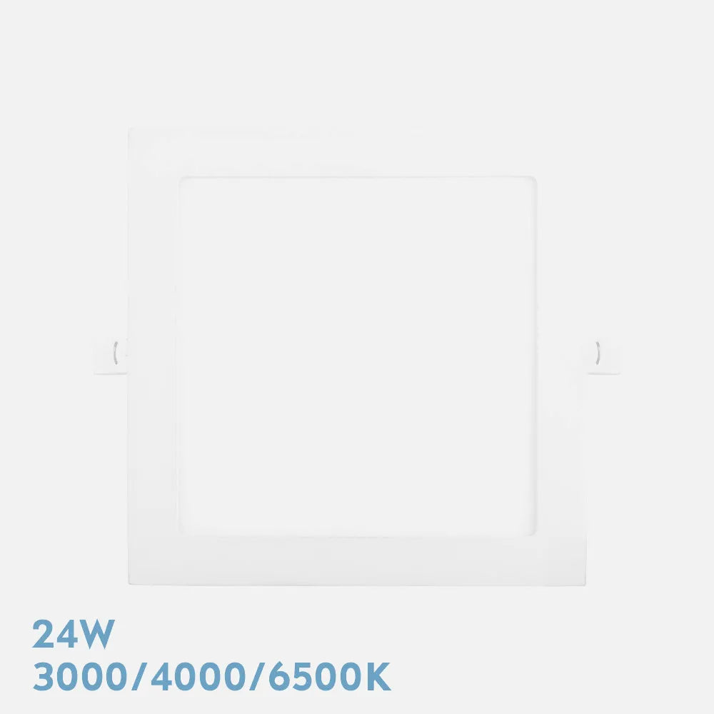 Downlight LED empotrable cuadrado blanco de 24 W con tres tonos de luz seleccionables