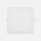Downlight LED empotrable cuadrado blanco de 24 W visto de frente